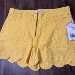 Crown & Ivy Sunny Yellow Scalloped Shorts
